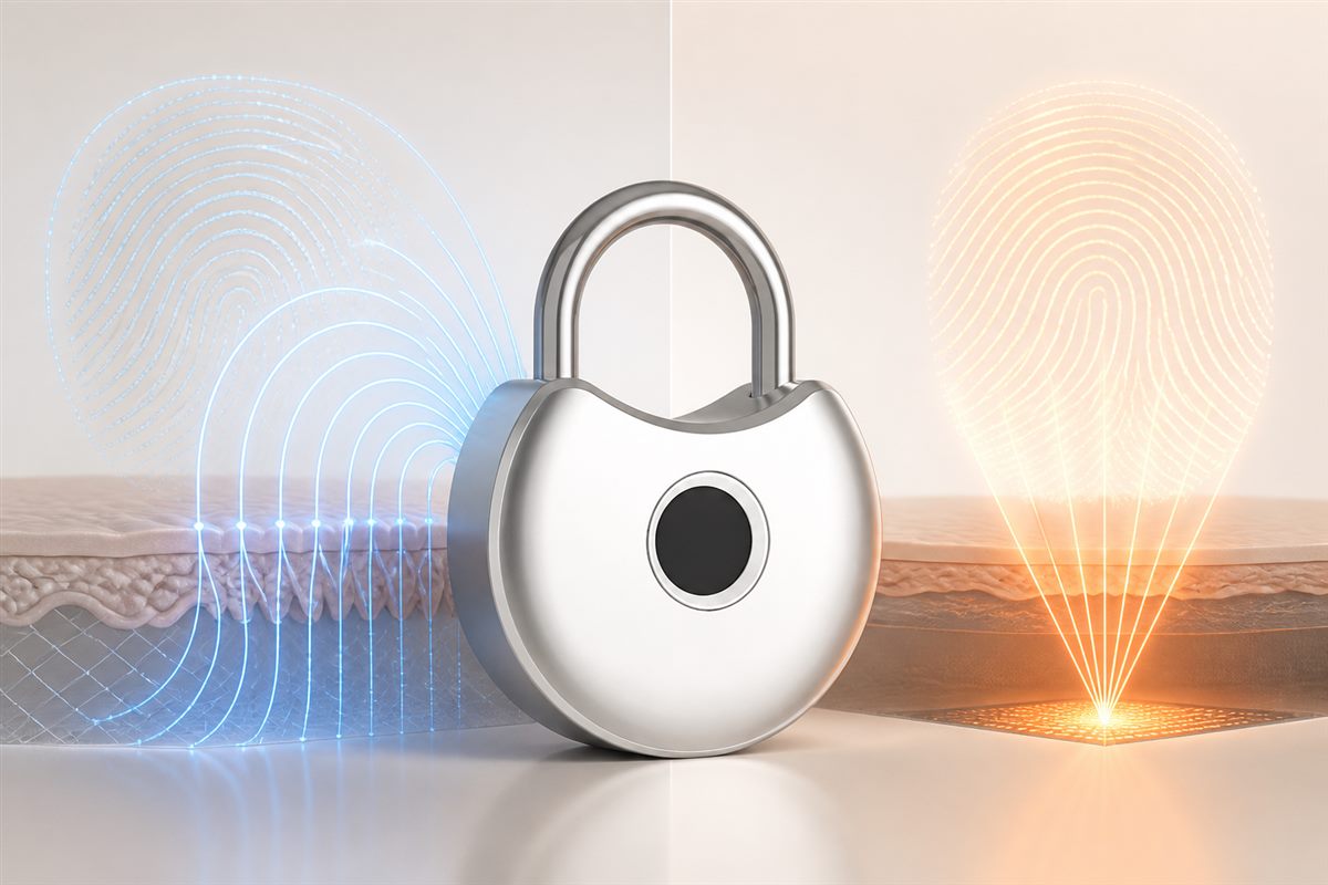 BioLock compact fingerprint padlock with semiconductor biometric sensor